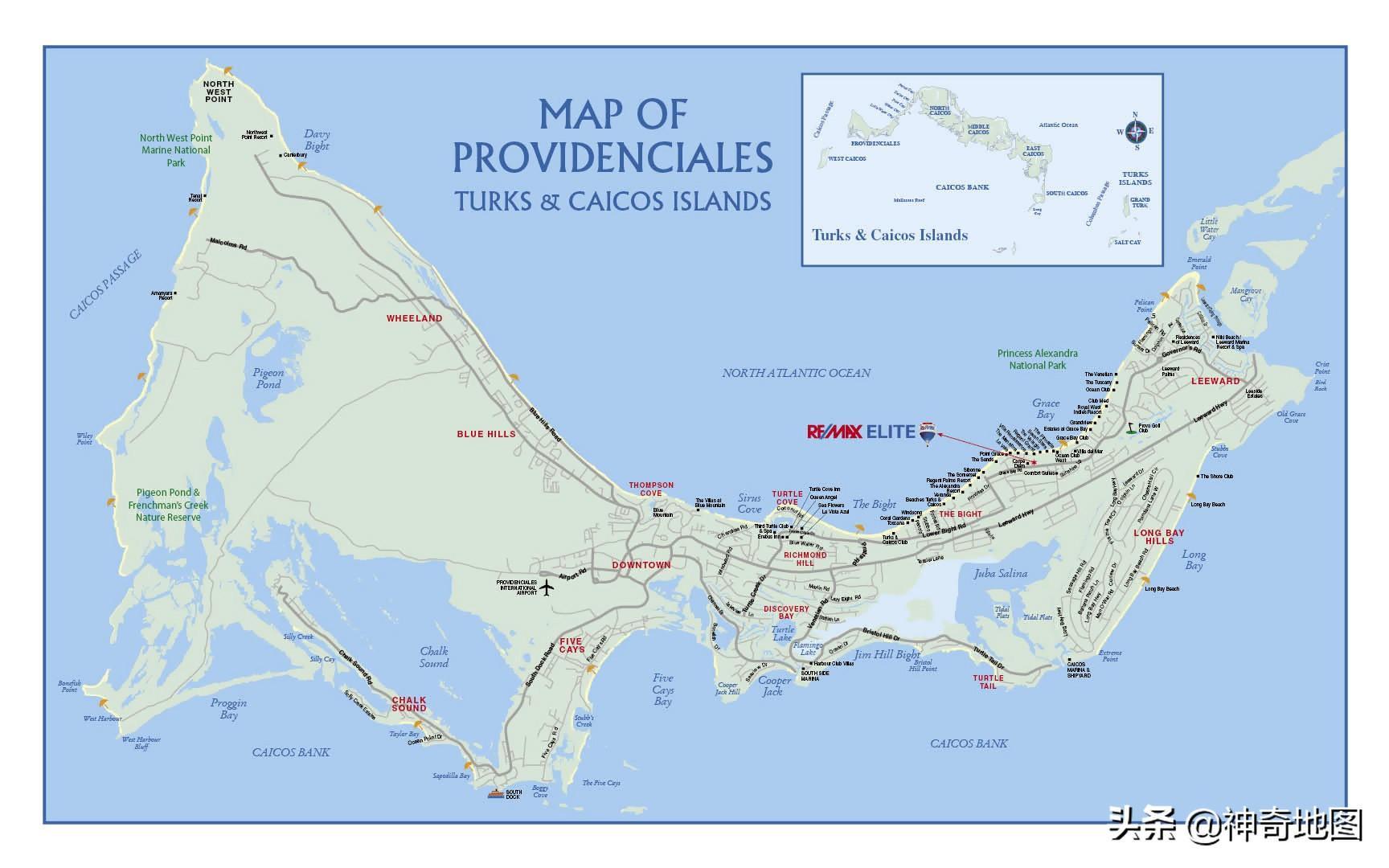 特克斯和凯科斯群岛属于哪个国家（特克斯和凯科斯群岛地图）