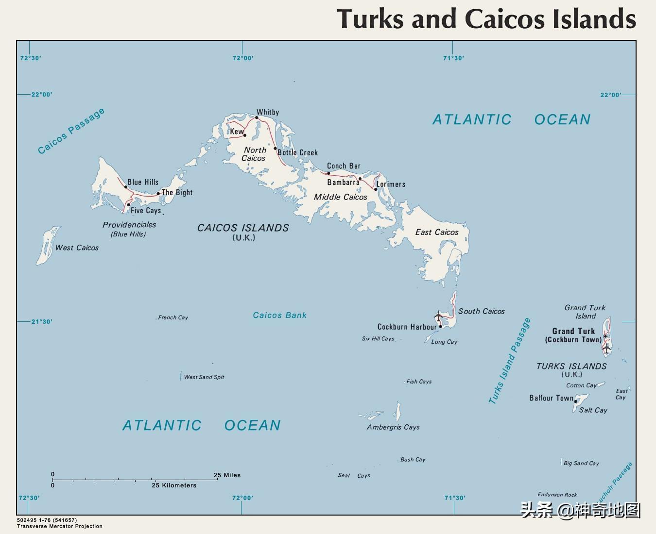 特克斯和凯科斯群岛属于哪个国家（特克斯和凯科斯群岛地图）