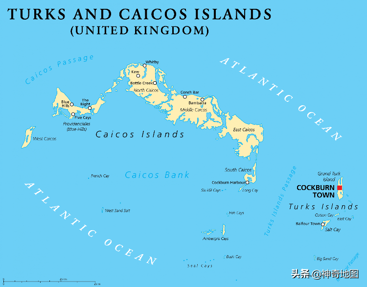 特克斯和凯科斯群岛属于哪个国家（特克斯和凯科斯群岛地图）